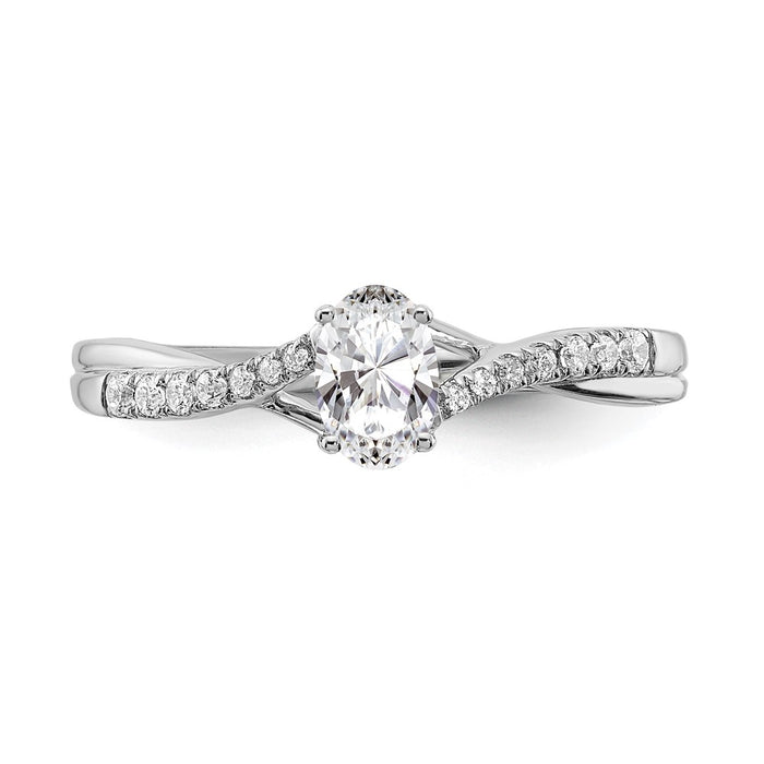 Buy Stylish 14K White Gold By-Pass Engagement Ring with 1/10 Carat Diamonds-4