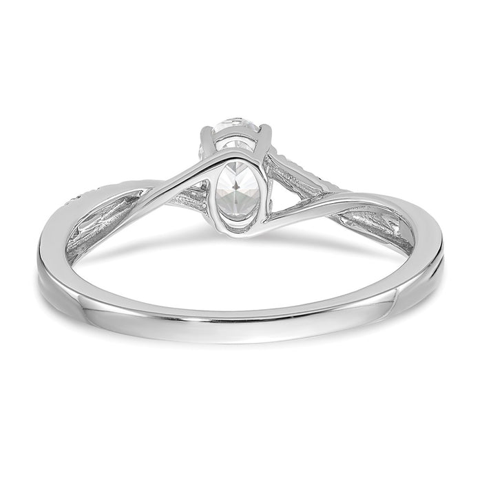 Buy Stylish 14K White Gold By-Pass Engagement Ring with 1/10 Carat Diamonds-5