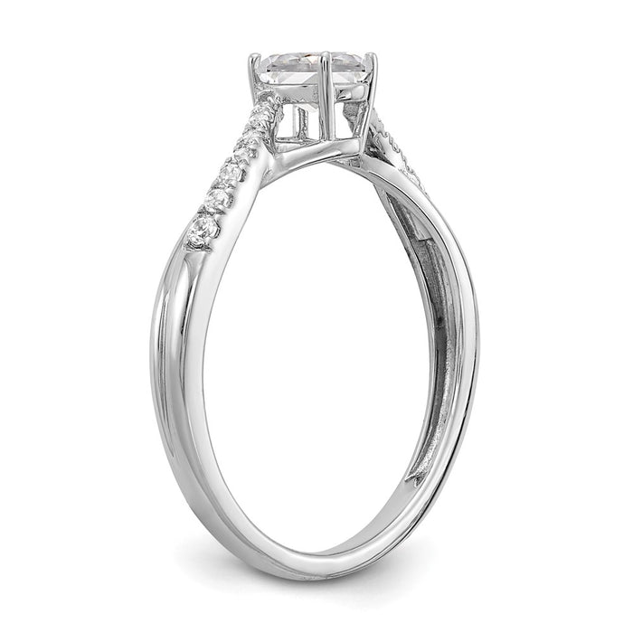 Buy Stylish 14K White Gold By-Pass Engagement Ring with 1/10 Carat Diamonds-6
