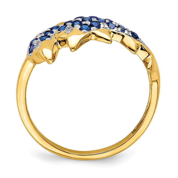 Shop Exclusive 14K White Gold Dolphin Ring with Diamonds & Sapphires - Stylish!-2