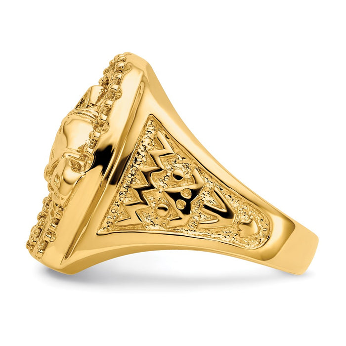 Exclusive Designer 14K Gold Men's Ring - 1/2 Carat Lab-Grown Diamond, Stylish Horseshoe Design-3