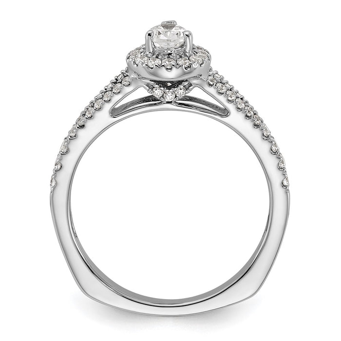 Exclusive 14K White Gold Halo Engagement Ring, 1/2 Carat Pear Center, Stylish Value-2