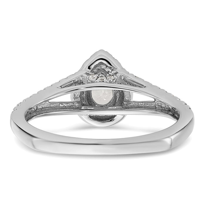 Exclusive 14K White Gold Halo Engagement Ring, 1/2 Carat Pear Center, Stylish Value-5