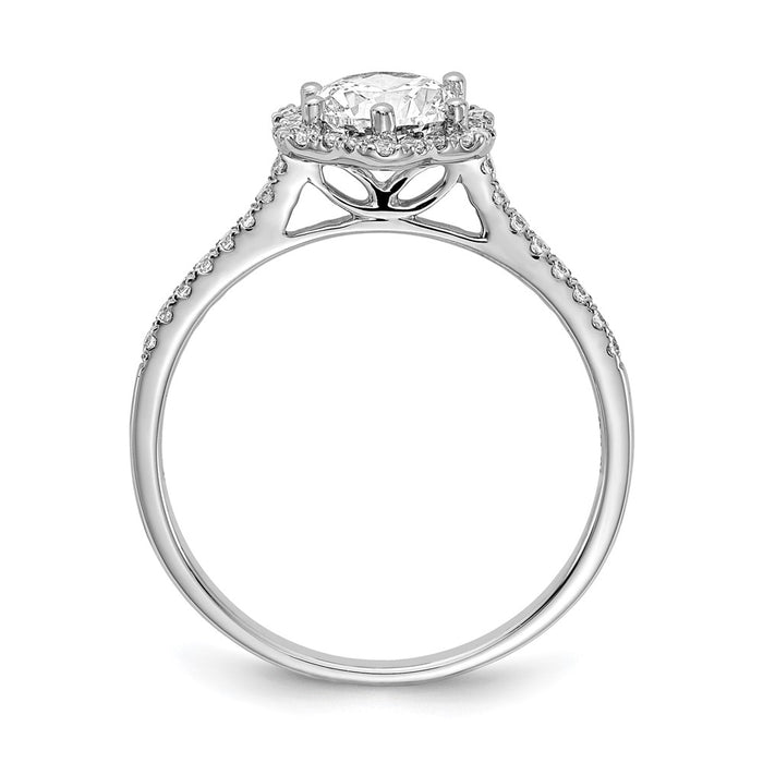 Buy Exclusive 14K White Gold Hexagon Halo Engagement Ring - 3/4 Carat Semi-Mount-2