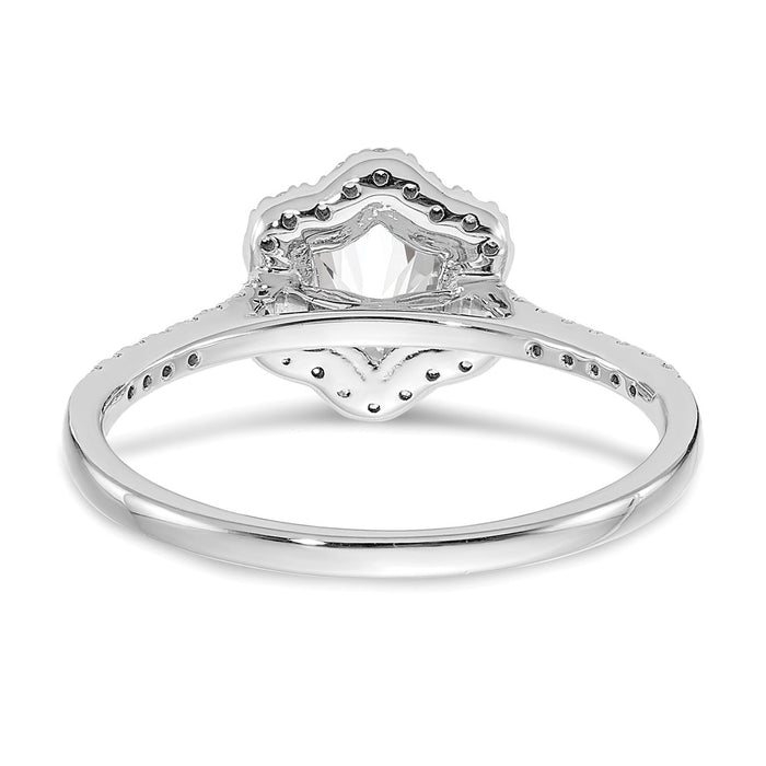 Buy Exclusive 14K White Gold Hexagon Halo Engagement Ring - 3/4 Carat Semi-Mount-5