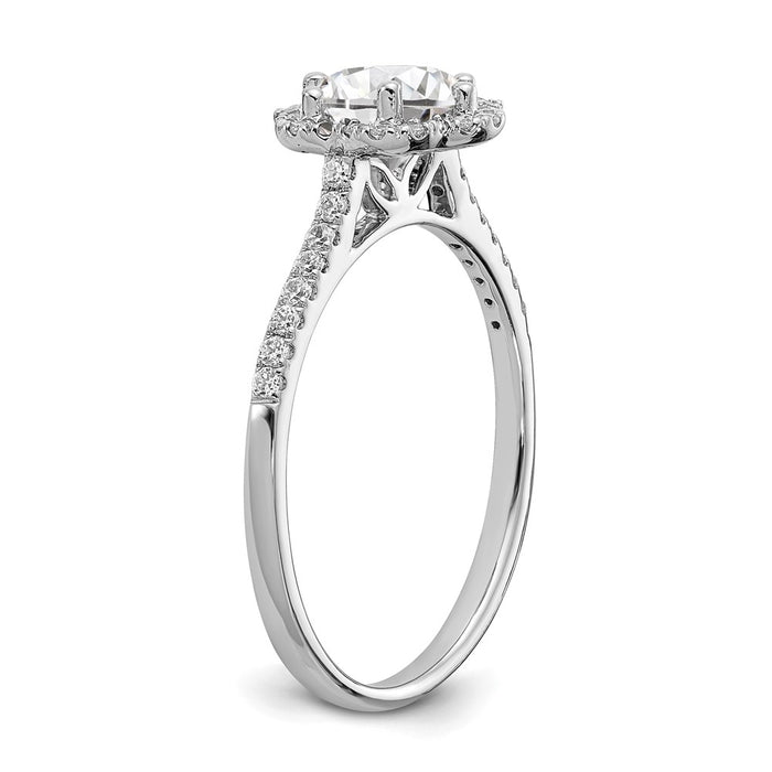 Buy Exclusive 14K White Gold Hexagon Halo Engagement Ring - 3/4 Carat Semi-Mount-6