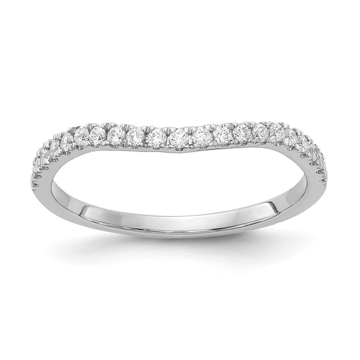 High-Quality 14K White Gold 1/5 Carat Diamond Wedding Band - Stylish Value!-1