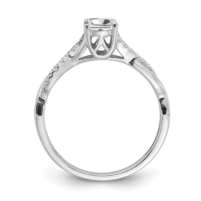 Exclusive 14K White Gold Criss-Cross Engagement Ring for 1/2 Carat Diamond-2