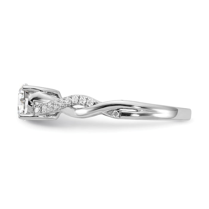 Exclusive 14K White Gold Criss-Cross Engagement Ring for 1/2 Carat Diamond-3