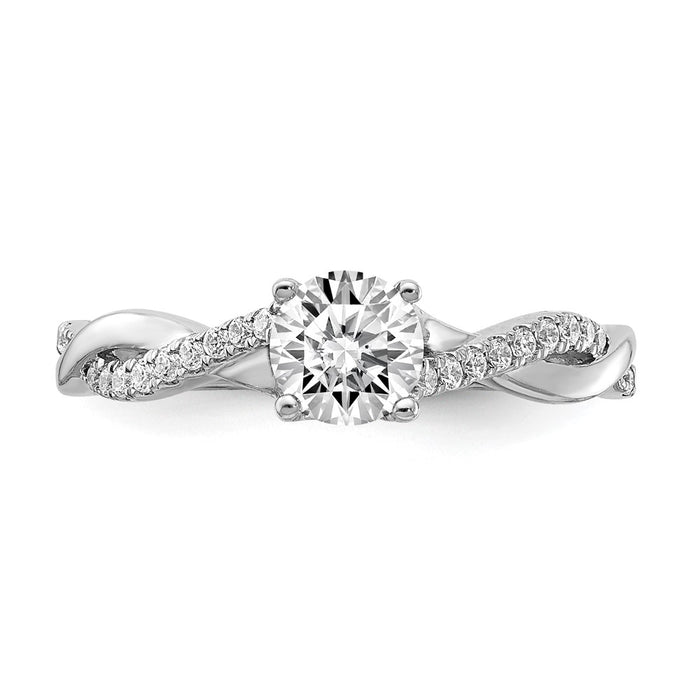Exclusive 14K White Gold Criss-Cross Engagement Ring for 1/2 Carat Diamond-4