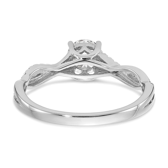 Exclusive 14K White Gold Criss-Cross Engagement Ring for 1/2 Carat Diamond-5
