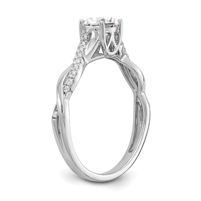 Exclusive 14K White Gold Criss-Cross Engagement Ring for 1/2 Carat Diamond-6
