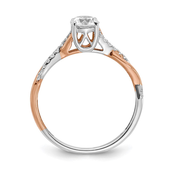 Buy Exclusive 14K White & Rose Gold Criss-Cross Engagement Ring, 1/2 Carat-2