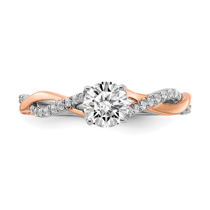 Buy Exclusive 14K White & Rose Gold Criss-Cross Engagement Ring, 1/2 Carat-4