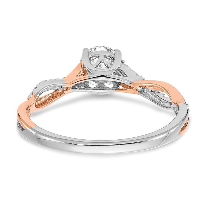 Buy Exclusive 14K White & Rose Gold Criss-Cross Engagement Ring, 1/2 Carat-5