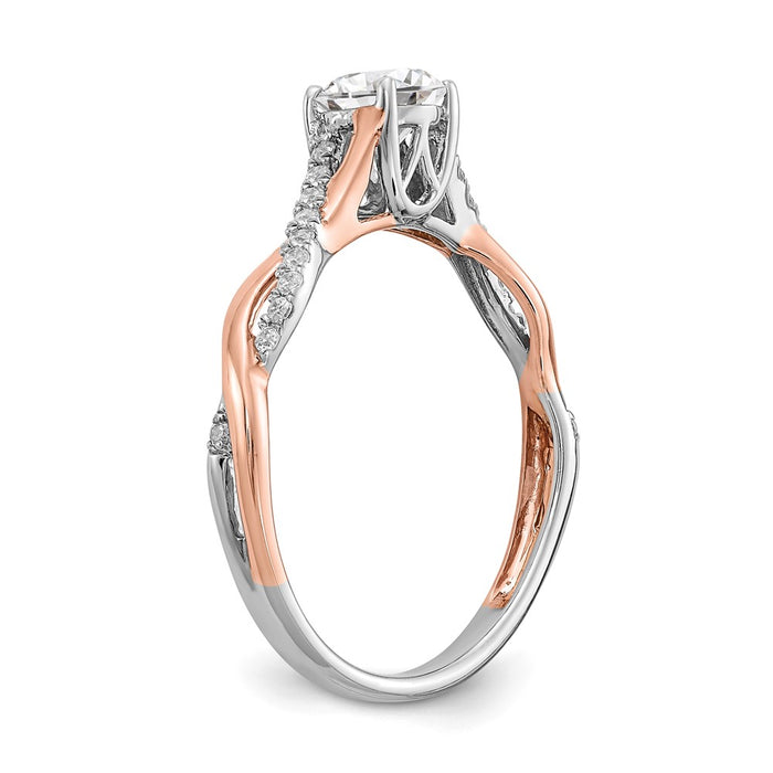 Buy Exclusive 14K White & Rose Gold Criss-Cross Engagement Ring, 1/2 Carat-6