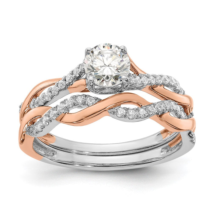 Buy Exclusive 14K White & Rose Gold Criss-Cross Engagement Ring, 1/2 Carat-7