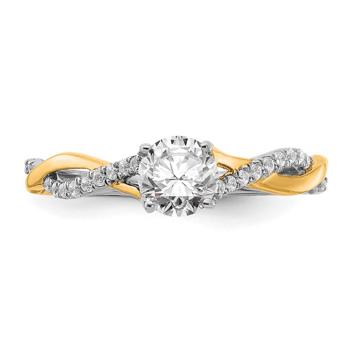 Buy Exclusive 14K Two-Tone Criss-Cross Diamond Semi-Mount Engagement Ring-4