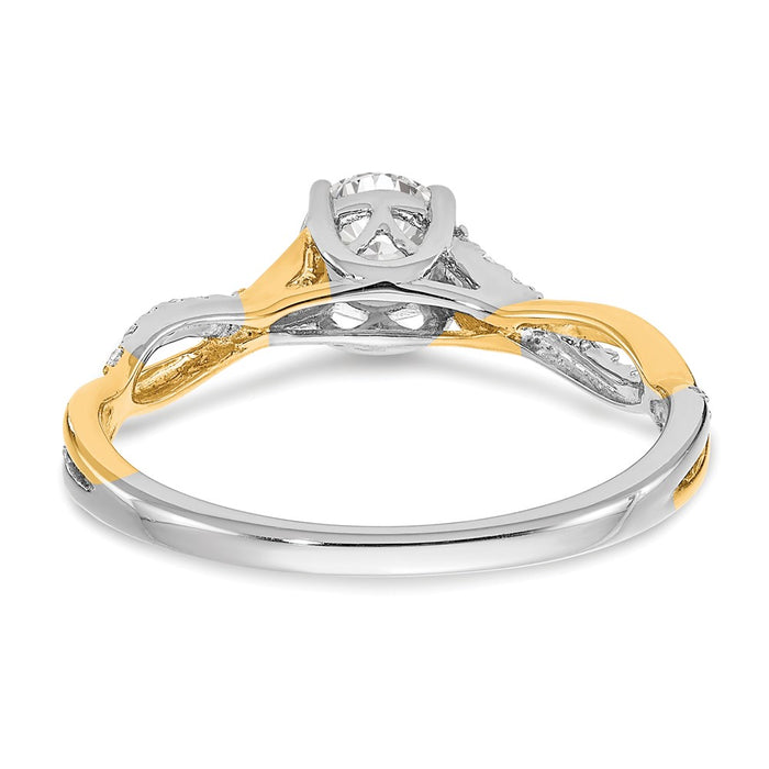 Buy Exclusive 14K Two-Tone Criss-Cross Diamond Semi-Mount Engagement Ring-5