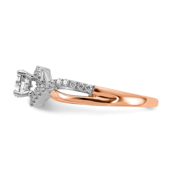 Buy Exclusive 14K White & Rose Gold Criss-Cross Engagement Ring, 1/5 ct Diamond-3