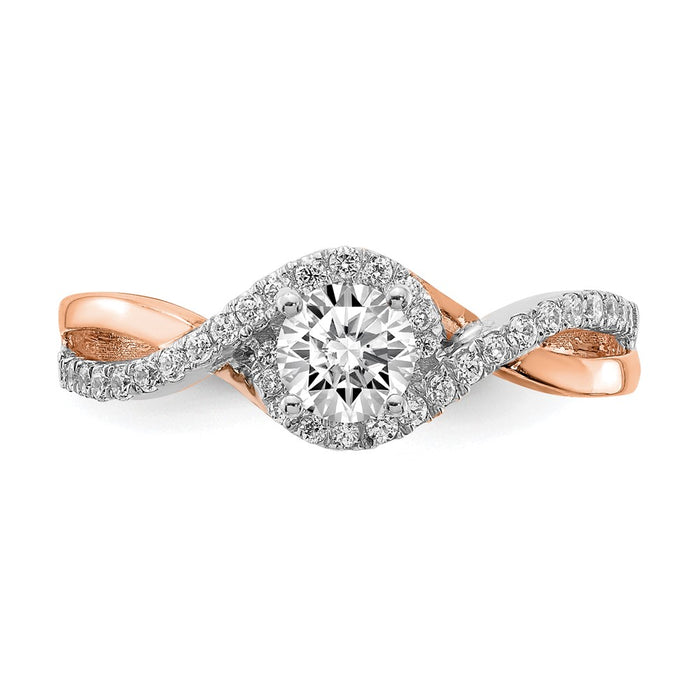 Buy Exclusive 14K White & Rose Gold Criss-Cross Engagement Ring, 1/5 ct Diamond-4
