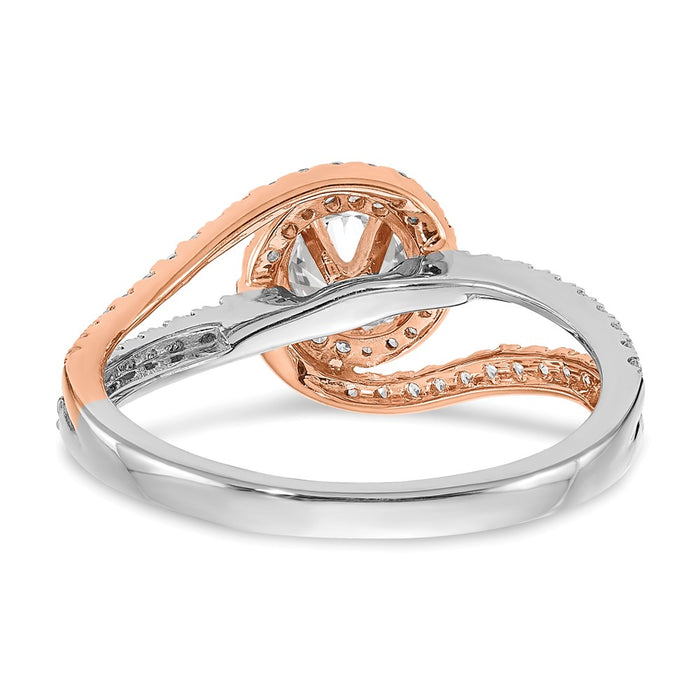 Buy High-Quality 14K White & Rose Gold Halo Engagement Ring Semi-Mount-5