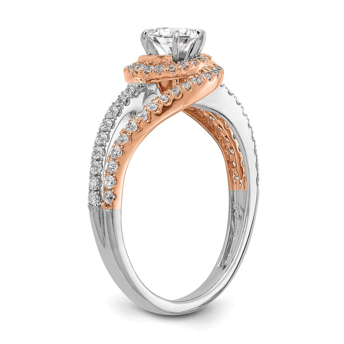 Buy High-Quality 14K White & Rose Gold Halo Engagement Ring Semi-Mount-6