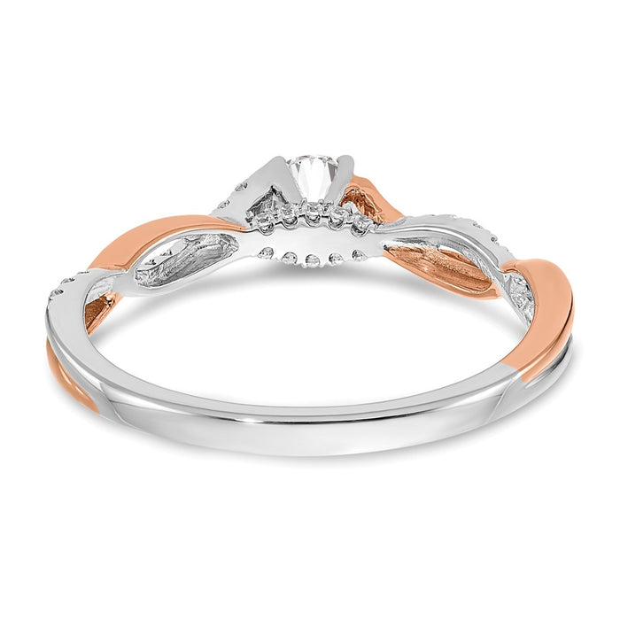 Buy Stylish 14K White & Rose Gold Criss-Cross Engagement Ring - 1/4 Carat-5
