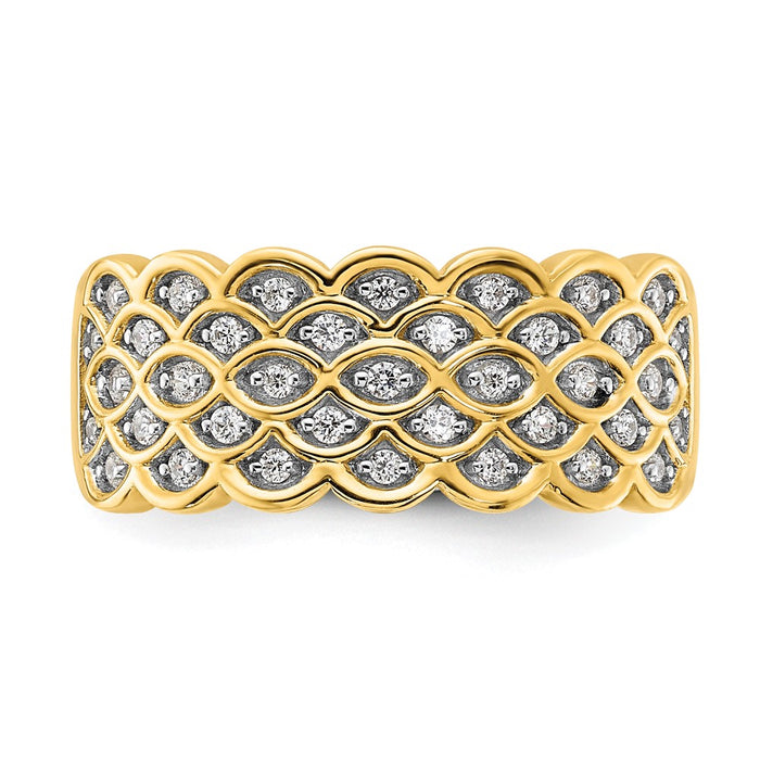 Buy Stylish 14K Pave Diamond Band - 1/4 Carat Total Weight, Luxury Design-4