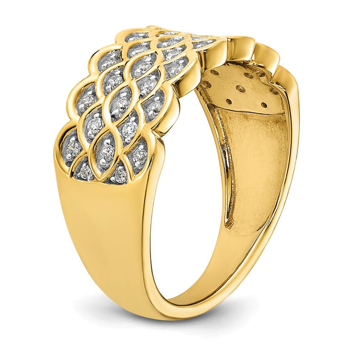 Buy Stylish 14K Pave Diamond Band - 1/4 Carat Total Weight, Luxury Design-6