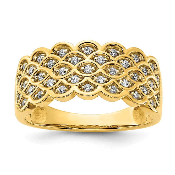 Buy Stylish 14K Pave Diamond Band - 1/4 Carat Total Weight, Luxury Design-1