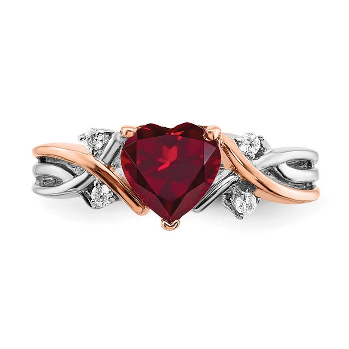 Shop Affordable 14K Two-Tone Heart-Shaped Ruby & Diamond Ring - 1.5 Carats-4