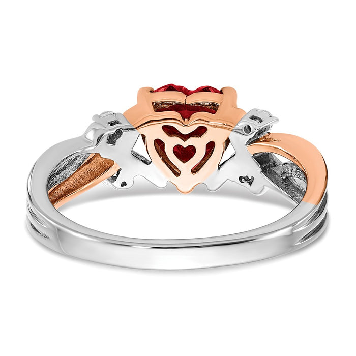Shop Affordable 14K Two-Tone Heart-Shaped Ruby & Diamond Ring - 1.5 Carats-5