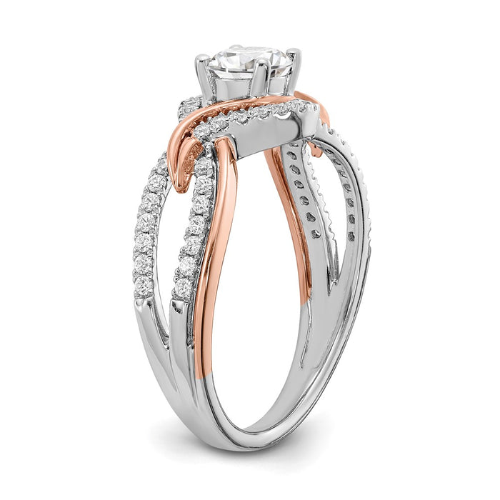 Buy Exclusive 14K White & Rose Gold Criss-Cross Engagement Ring - 1/2 Carat-6