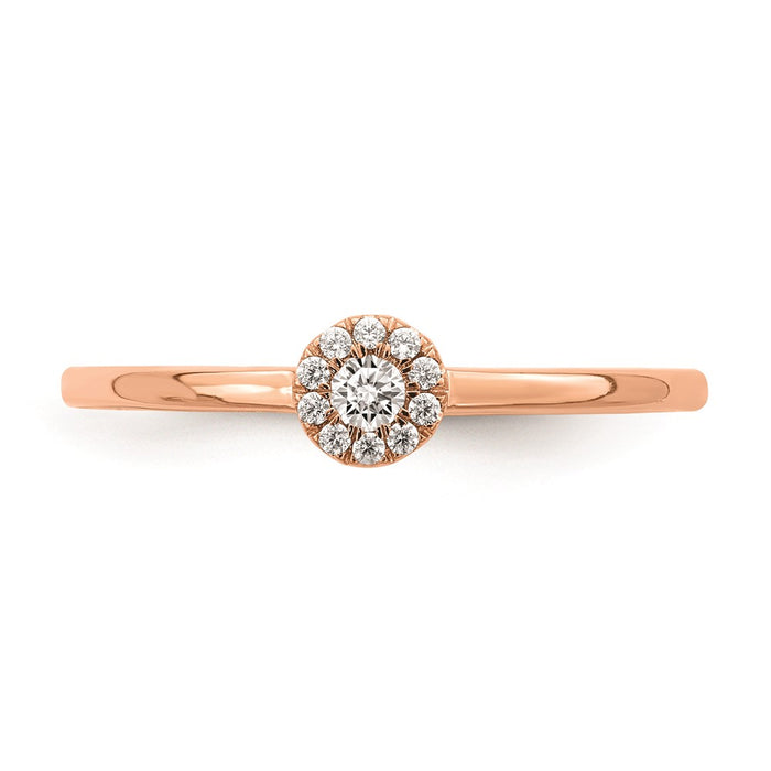 Exclusive 14K Rose Gold Halo Engagement Ring, 1/10 Carat Diamond - Stylish Value-4