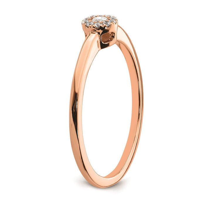Exclusive 14K Rose Gold Halo Engagement Ring, 1/10 Carat Diamond - Stylish Value-6