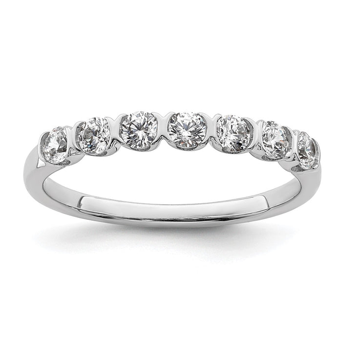 Exclusive 14K White Gold 7-Stone Diamond Wedding Band - 1/2 Carat Value-1