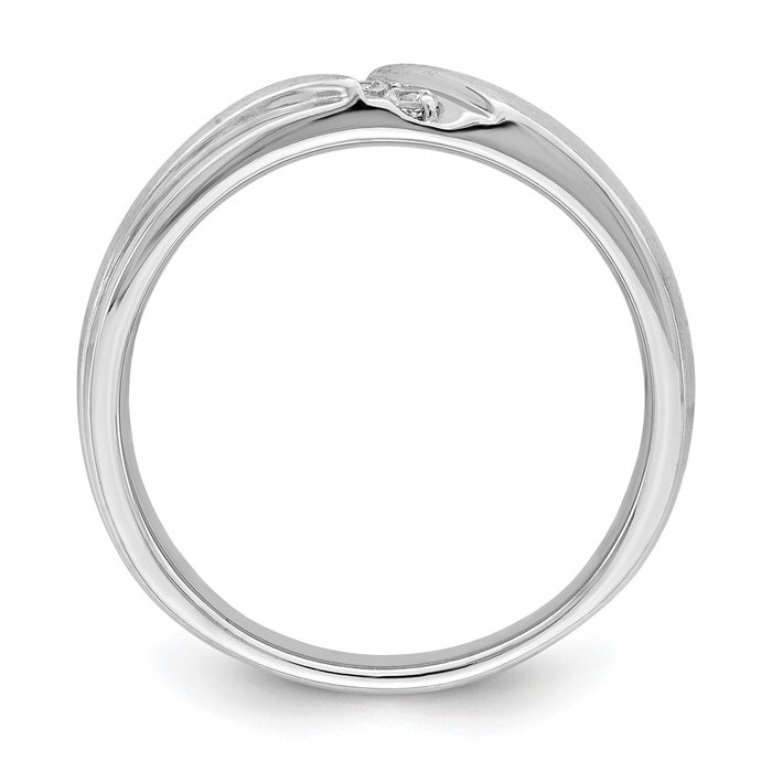 Buy Stylish Men's 14k White Gold 3-Stone Diamond Band - 1/8 Carat Value-2