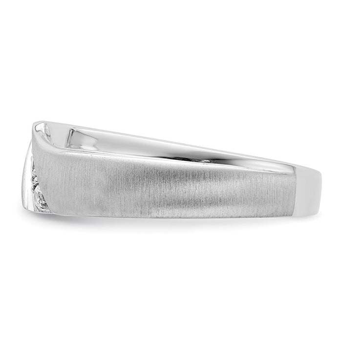 Buy Stylish Men's 14k White Gold 3-Stone Diamond Band - 1/8 Carat Value-3