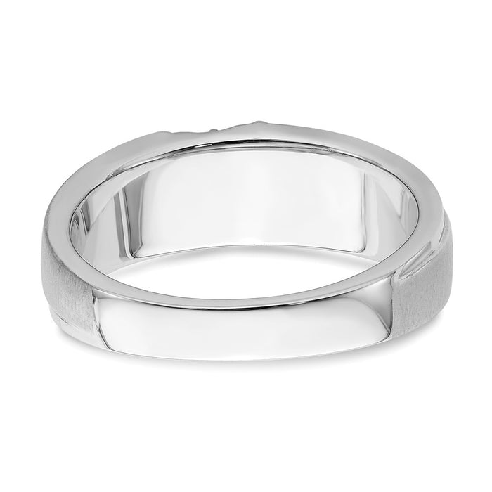 Buy Stylish Men's 14k White Gold 3-Stone Diamond Band - 1/8 Carat Value-5