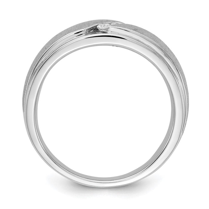 Buy Stylish 14K White Gold Men's 3-Stone Diamond Band, 1/6 Carat Total Weight-2