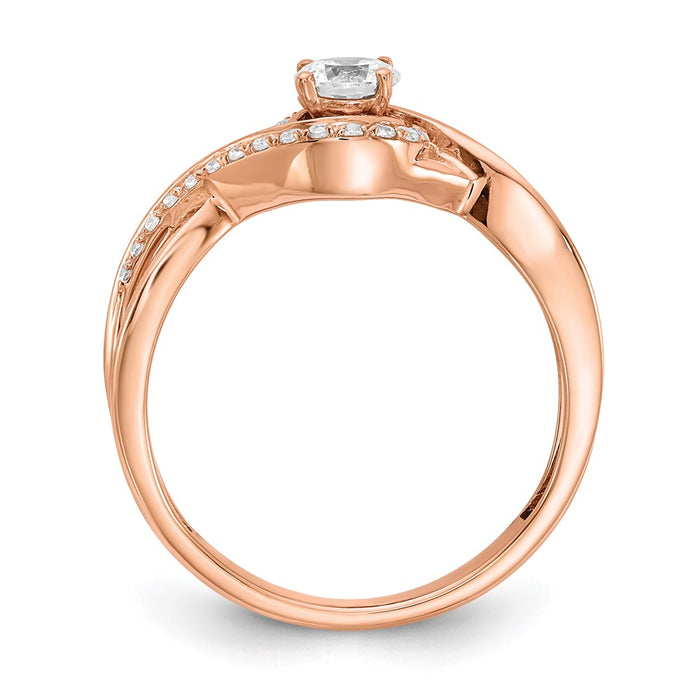 Buy 14K Rose Gold Criss-Cross Engagement Ring | 1/3 Carat Center | Stylish Value-2