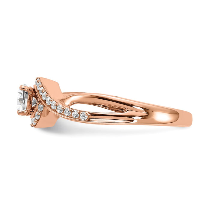 Buy 14K Rose Gold Criss-Cross Engagement Ring | 1/3 Carat Center | Stylish Value-3