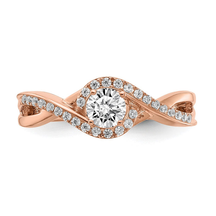 Buy 14K Rose Gold Criss-Cross Engagement Ring | 1/3 Carat Center | Stylish Value-4
