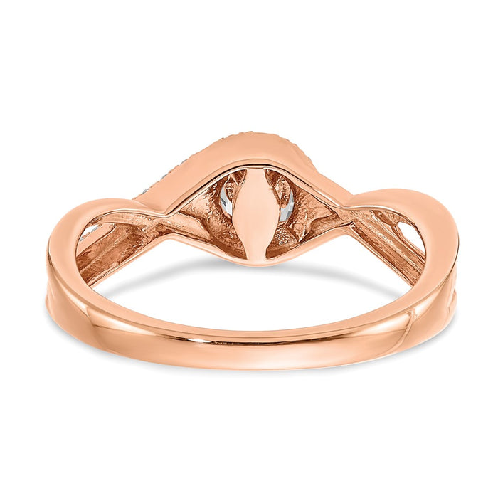Buy 14K Rose Gold Criss-Cross Engagement Ring | 1/3 Carat Center | Stylish Value-5