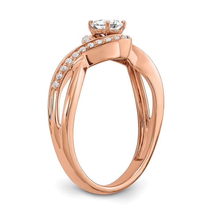 Buy 14K Rose Gold Criss-Cross Engagement Ring | 1/3 Carat Center | Stylish Value-6