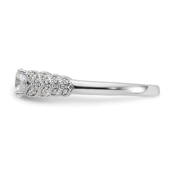 Buy Stylish 14K White Gold Leaf-Inspired Diamond Semi-Mount Ring - 1.0 ct-3