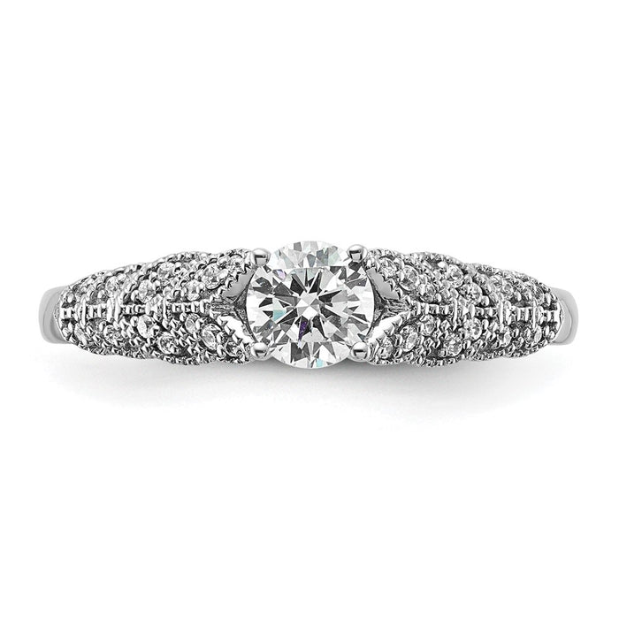 Buy Stylish 14K White Gold Leaf-Inspired Diamond Semi-Mount Ring - 1.0 ct-4