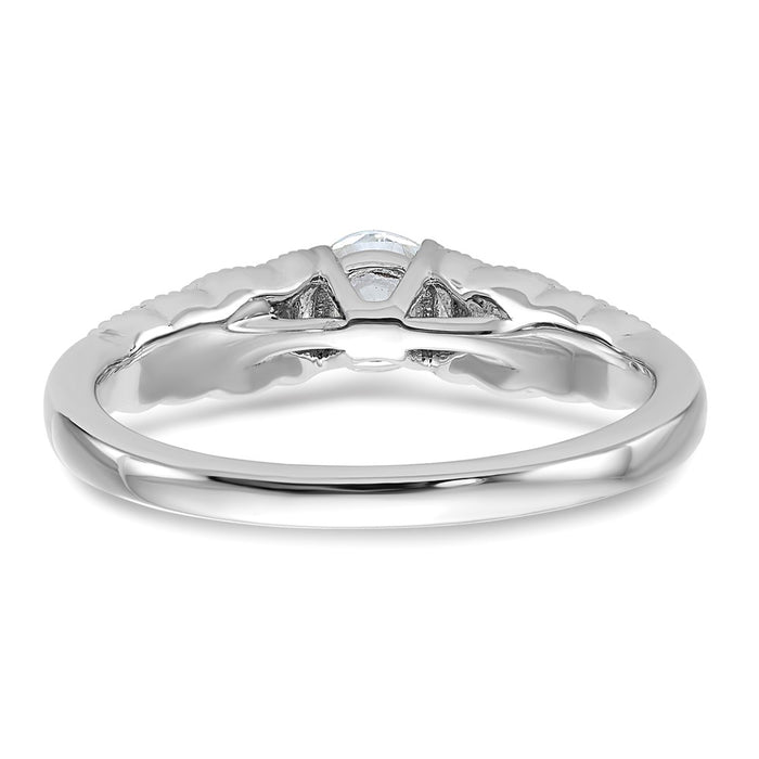 Buy Stylish 14K White Gold Leaf-Inspired Diamond Semi-Mount Ring - 1.0 ct-5