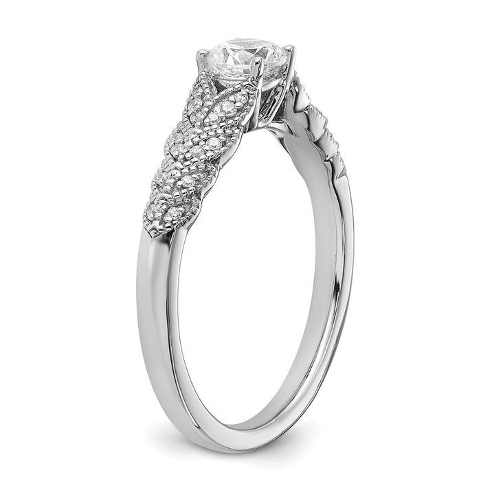 Buy Stylish 14K White Gold Leaf-Inspired Diamond Semi-Mount Ring - 1.0 ct-6